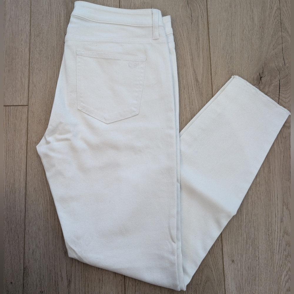 Vineyard Vines White Denim Jeans | Mid Rise Ankle